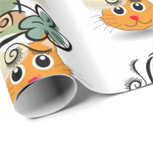 St. Patrick's Day Wrapping Papper Cat Presentpapper
