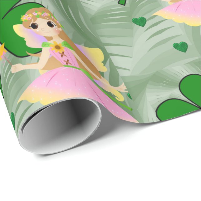 St. Patrick's Day Wrapping Papper Fairy Presentpapper (Rullad Hörn)