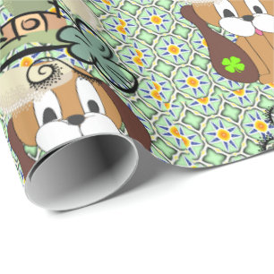 St. Patrick's Day Wrapping Papper Hund Presentpapper