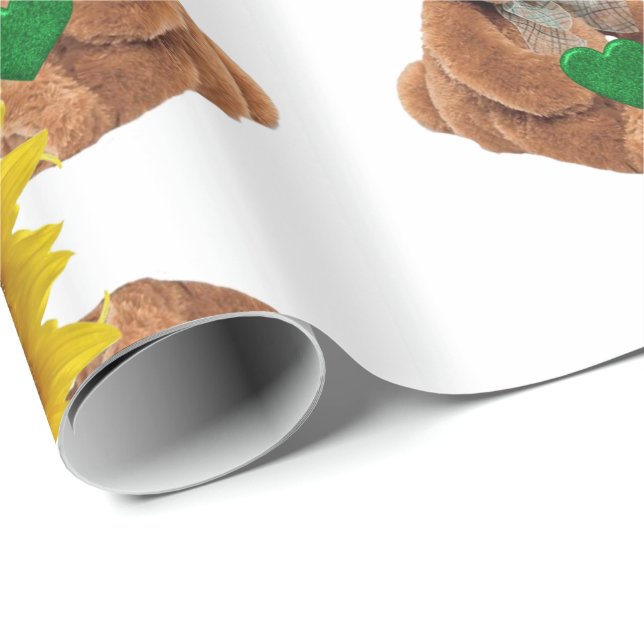 St. Patrick's Day Wrapping Papper Nalle Presentpapper (Rullad Hörn)