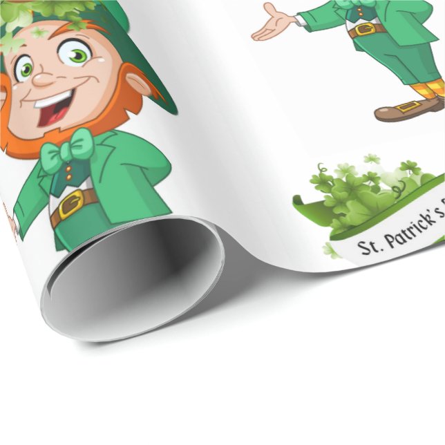 St. Patrick's Day Wrapping Papper Presentpapper (Rullad Hörn)