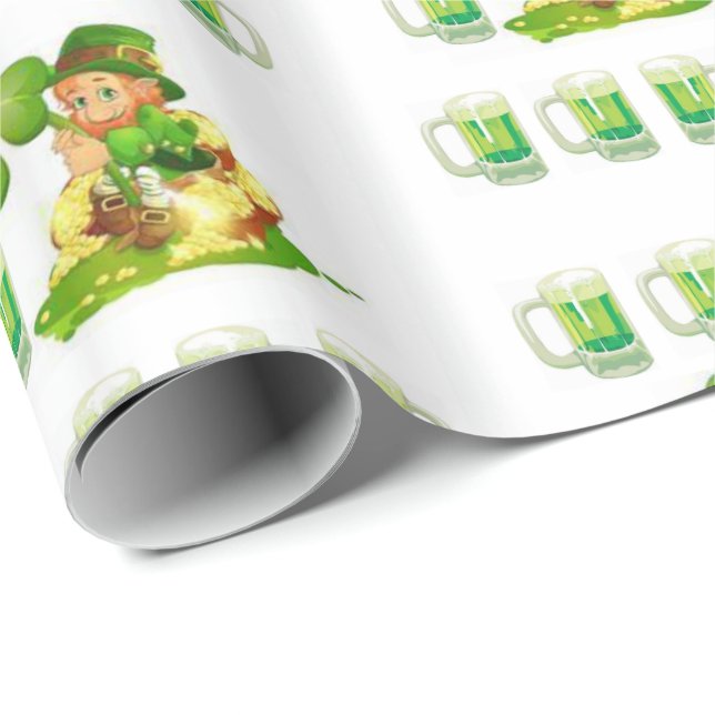 St. Patrick's Day Wrapping Papper Presentpapper (Rullad Hörn)