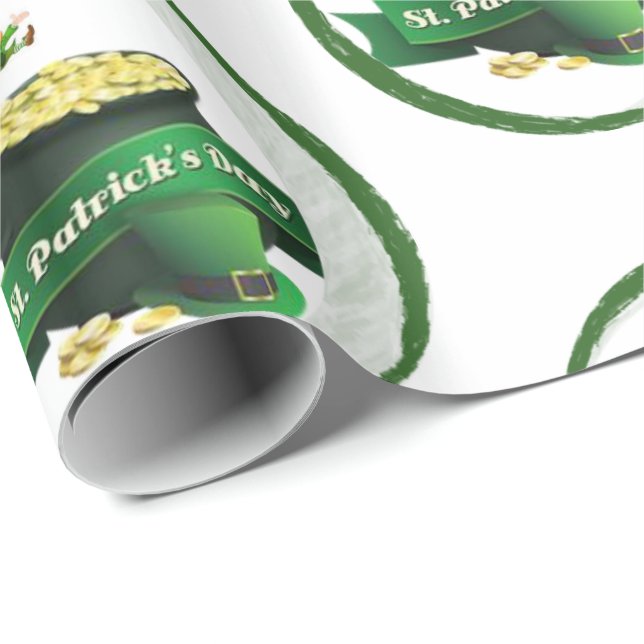 St. Patrick's Day Wrapping Papper Presentpapper (Rullad Hörn)
