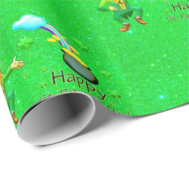 St. Patrick's Day Wrapping Papper Presentpapper (Rullad Hörn)