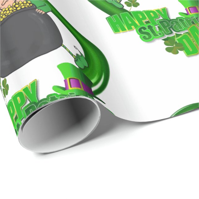 St. Patrick's Day Wrapping Papper Presentpapper (Rullad Hörn)