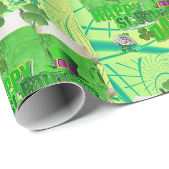 St. Patrick's Day Wrapping Papper Presentpapper (Rullad Hörn)
