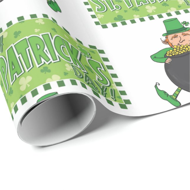 St. Patrick's Day Wrapping Papper Presentpapper (Rullad Hörn)