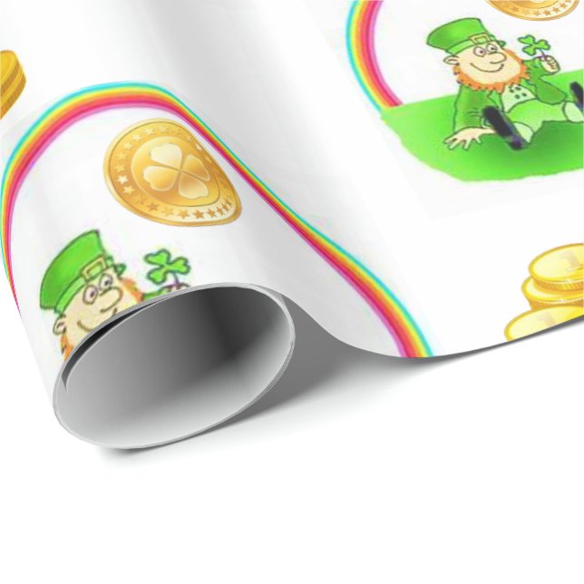 St. Patrick's Day Wrapping Papper Presentpapper (Rullad Hörn)