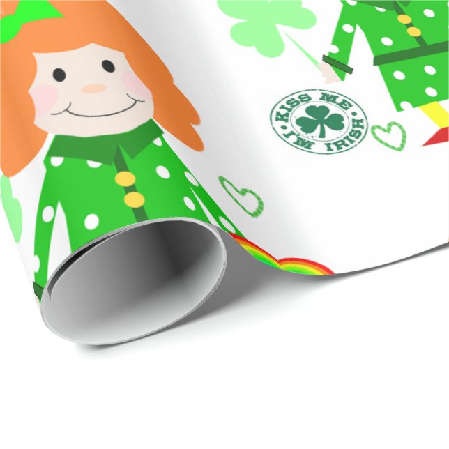 St. Patrick's Day Wrapping Papper Presentpapper (Rullad Hörn)