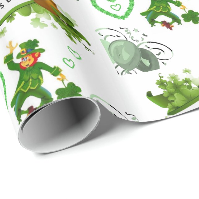 St. Patrick's Day Wrapping Papper Presentpapper (Rullad Hörn)