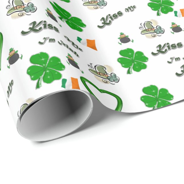 St. Patrick's Day Wrapping Papper Presentpapper (Rullad Hörn)