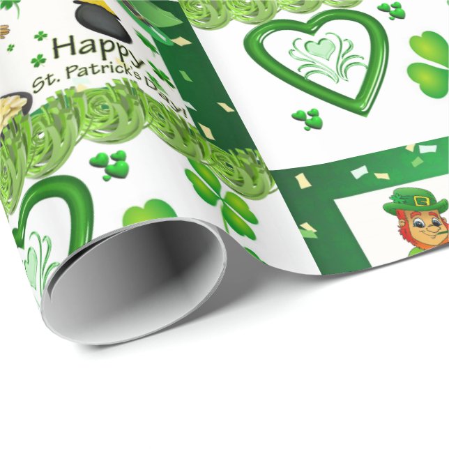 St. Patrick's Day Wrapping Papper Presentpapper (Rullad Hörn)