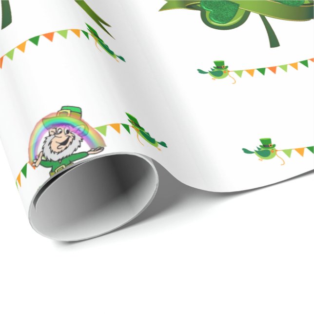St. Patrick's Day Wrapping Papper Presentpapper (Rullad Hörn)