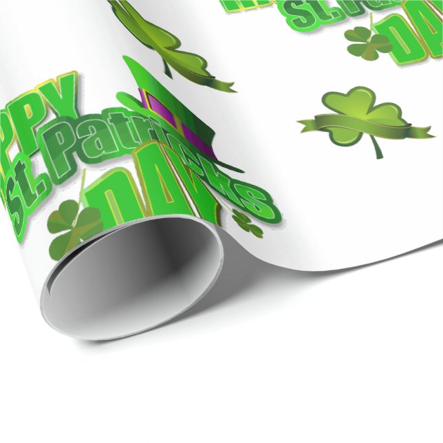St. Patrick's Day Wrapping Papper Presentpapper (Rullad Hörn)
