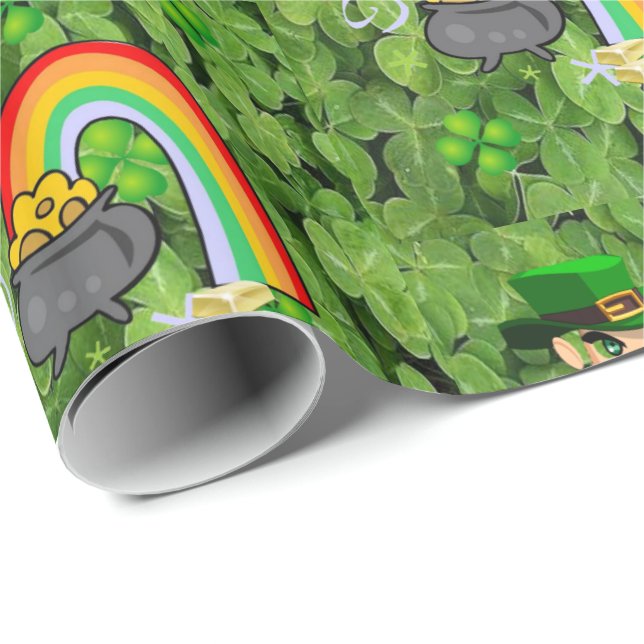 St. Patrick's Day Wrapping Papper Presentpapper (Rullad Hörn)