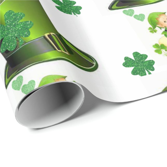 St. Patrick's Day Wrapping Papper Presentpapper (Rullad Hörn)