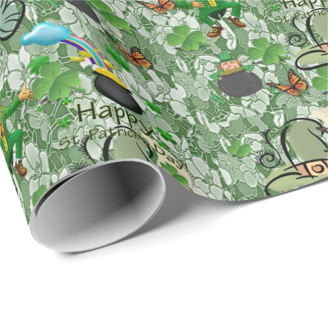 St. Patrick's Day Wrapping Papper Presentpapper (Rullad Hörn)