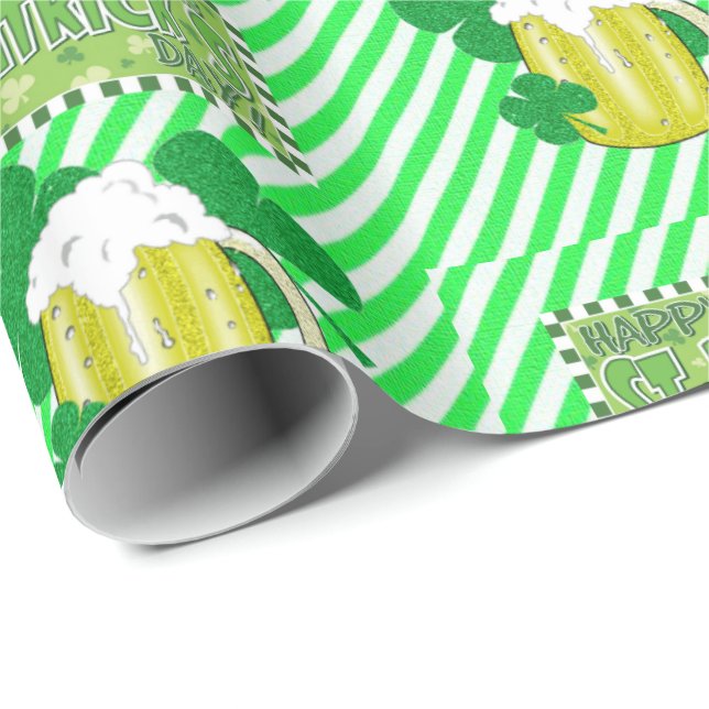 St. Patrick's Day Wrapping Papper Presentpapper (Rullad Hörn)