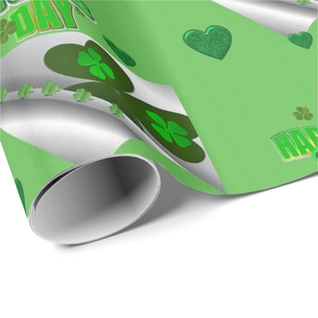 St. Patrick's Day Wrapping Papper Presentpapper (Rullad Hörn)