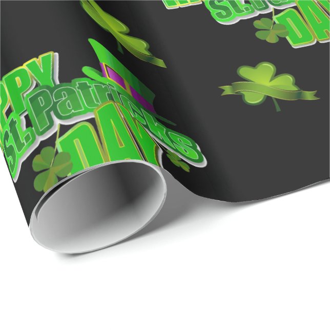 St. Patrick's Day Wrapping Papper Presentpapper (Rullad Hörn)