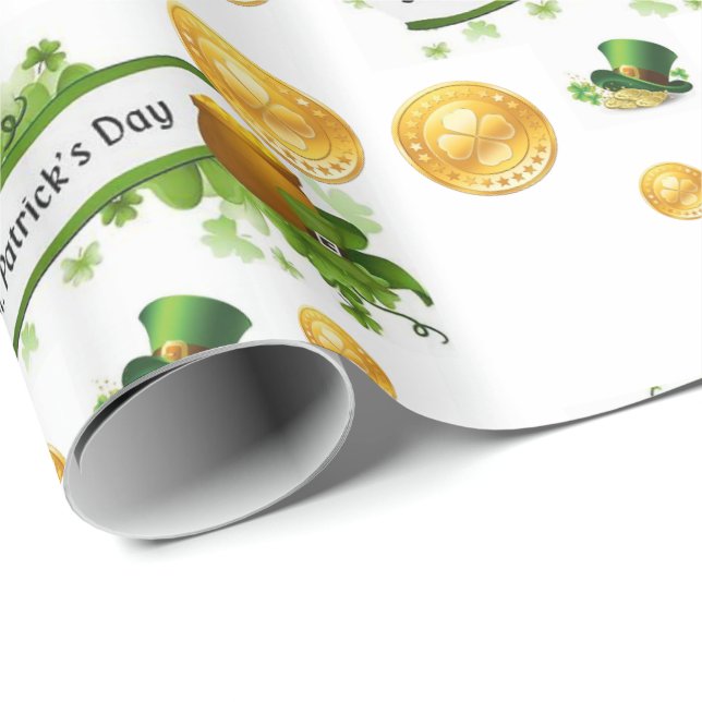 St. Patrick's Day Wrapping Papper Presentpapper (Rullad Hörn)