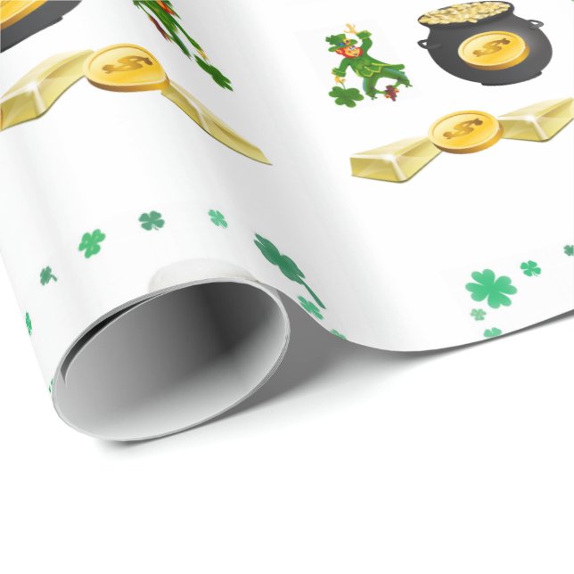St. Patrick's Day Wrapping Papper Presentpapper (Rullad Hörn)