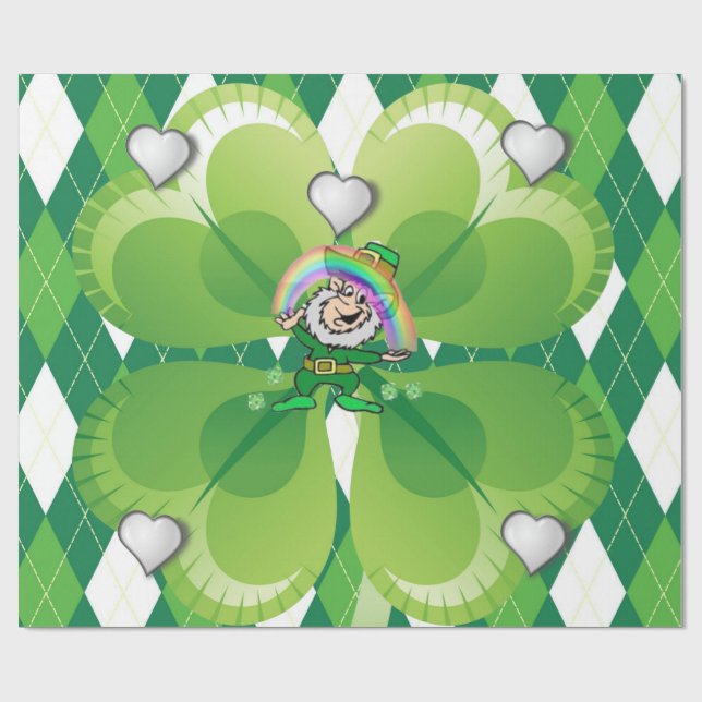 St. Patrick's Day Wrapping Papper Presentpapper (Platt)