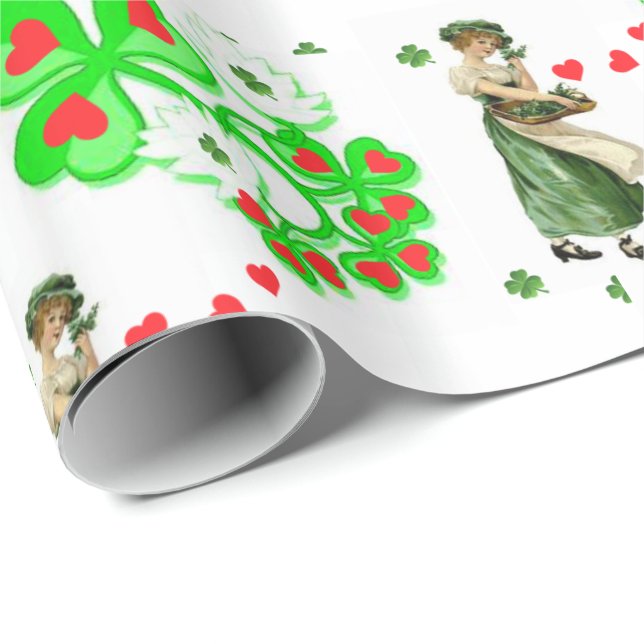 St. Patrick's Day Wrapping Papper Presentpapper (Rullad Hörn)