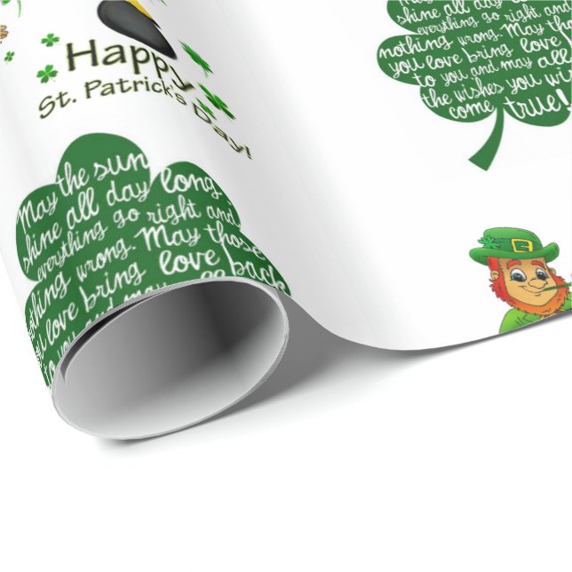 St. Patrick's Day Wrapping Papper Presentpapper (Rullad Hörn)