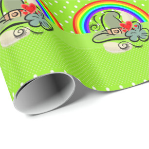 St. Patrick's Day Wrapping Papper Rainbow Presentpapper