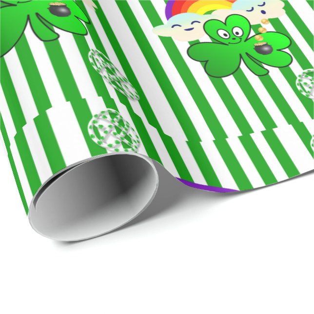 St. Patrick's Day Wrapping Pappra Klöver Presentpapper (Rullad Hörn)