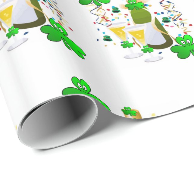St. Patrick's Day Wrapping Pappra Vin Firande Presentpapper (Rullad Hörn)