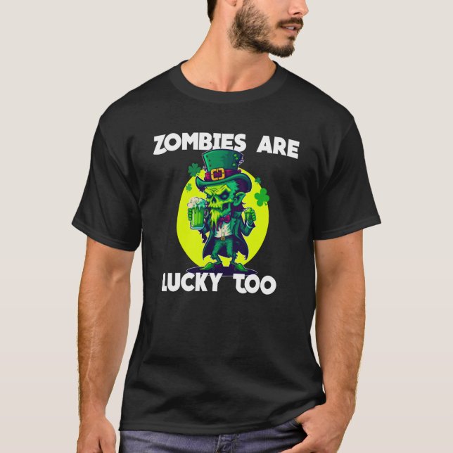 St patrick's day Zombie Leprechaun 1 T Shirt (Framsida)