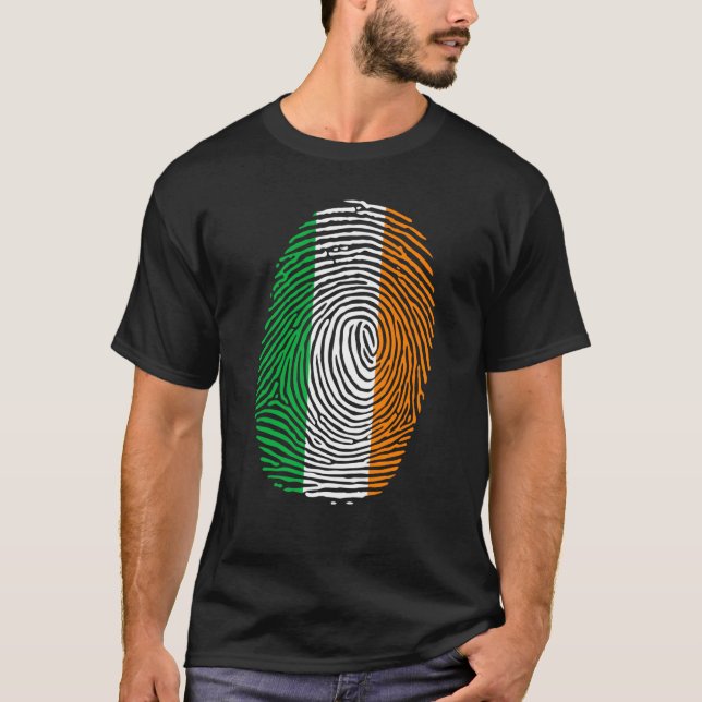 St Patricks Day Zu Saint Paddy's Flag Irish Finger T Shirt (Framsida)