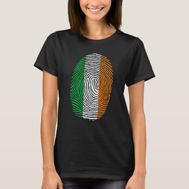 St Patricks Day Zu Saint Paddy's Flag Irish Finger T Shirt (Framsida)
