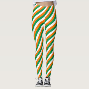 St patricks daydamasker med irländska flaggafärg leggings