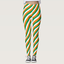 St patricks daydamasker med irländska flaggafärger leggings