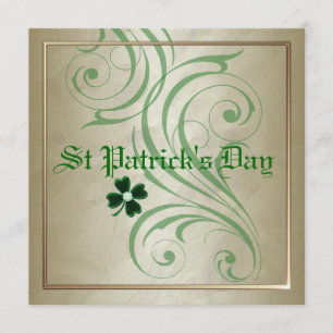 St patrick's daygrönt virvlar runt inbjudningar