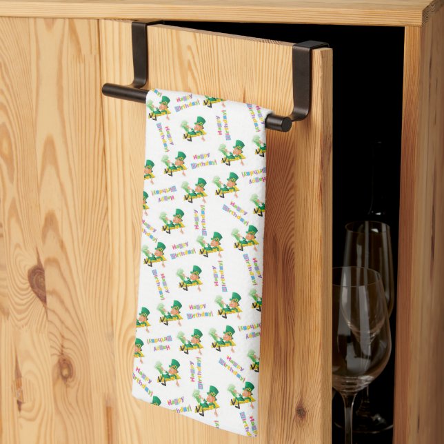 St. Patrick's DayHappy Birthday Kitchen Hand Towel Kökshandduk (Thirds Fold)