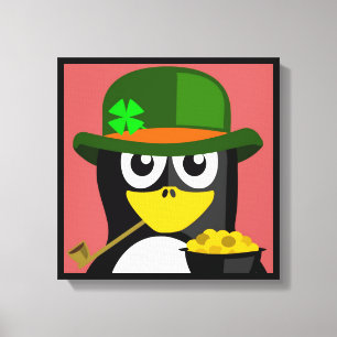 "ST. PATRICK'S DAY'PENGUIN CANVASTRYCK