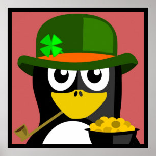 "ST. PATRICK'S DAY'PENGUIN POSTER
