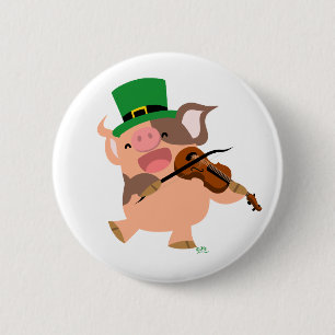 St patrick's dayviolinistgrisen knäppas emblem knapp
