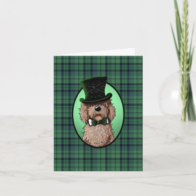 St. Patrick's Doodle Hund Card Helgkort (Framsida)