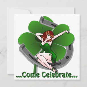 St Patricks festinladningar Personliga Lyckowünsch Inbjudningar