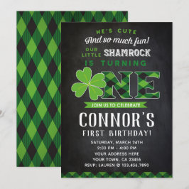 St. Patrick's First Birthday-inbjudan till kalkboa Inbjudningar
