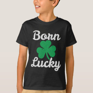 St Patricks Född Lucky Irländsk Ättling Leprechaun T Shirt