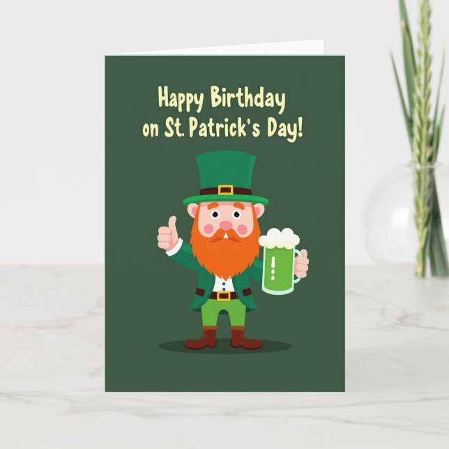 St Patricks födelsedagsfunktionskort Kort (Framsida)