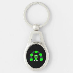St. Patrick's FrankenCheese Oval Keychain Ovalt Silverfärgad Nyckelring
