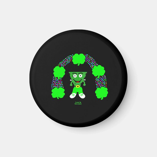 St. Patrick's FrankenCheese Round Magnet (Framsidan)