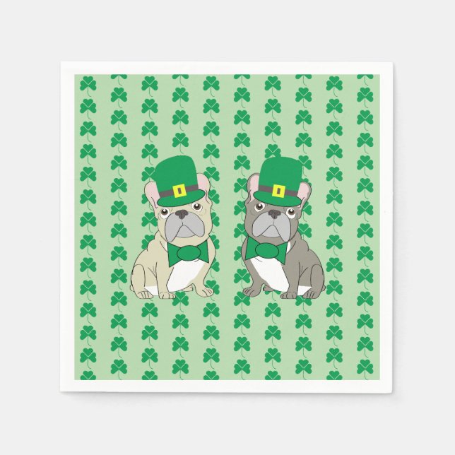 St. Patricks franska bulldoggar Pappersservett (Framsidan)